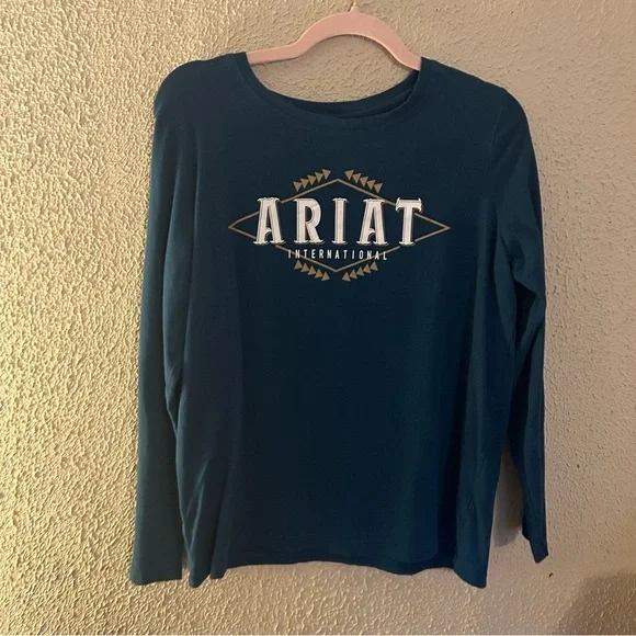 Ariat Relaxed Fit Navy Long Sleeve Shirt - Picture 1 of 7